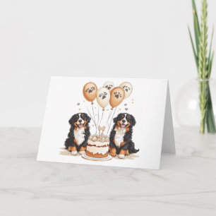 Happy Birthday Bernese Mountain Dogs Card