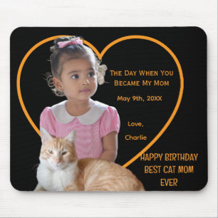 Happy Birthday Best Cat Mum Photo Name Mousepad