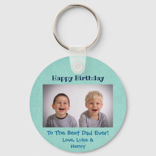Happy Birthday Best Dad Ever Custom Photo Key Ring