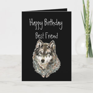 Happy Birthday, Best Friend, Wolf, Wolves, Animal Card
