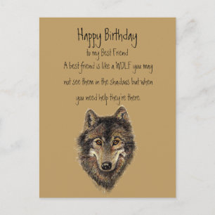 Happy Birthday, Best Friend Wolf, Wolves Card
