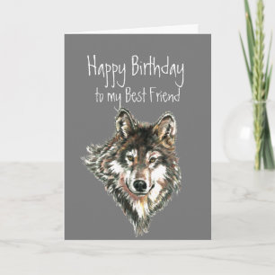 Happy Birthday, Best Friend Wolf, Wolves Card