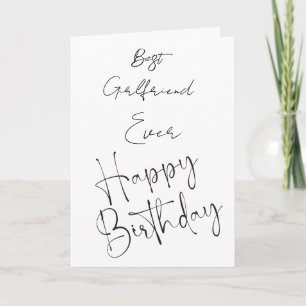 Happy Birthday Best Girlfriend Ever Holiday Card