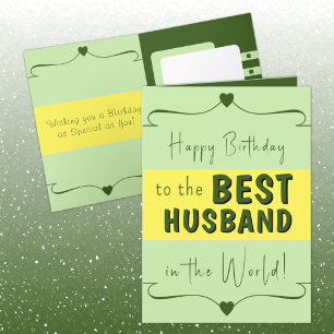 Happy birthday best husband green yellow card