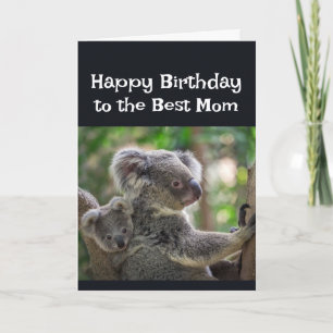 Happy Birthday Best Mum Cute Koala Bear Mother Card