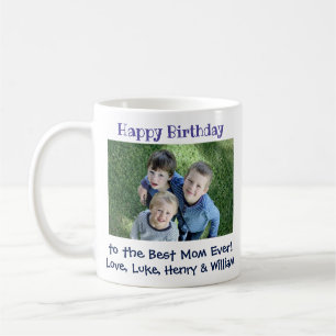 Happy Birthday Best Mum Ever Custom Photo Coffee Mug
