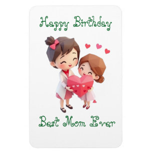 Happy Birthday Best Mum Personalise Gift Magnet