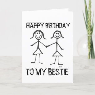 HAPPY BIRTHDAY BESTIE BBF GREETING CARDS