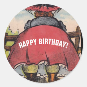HAPPY BIRTHDAY BIG BUTT WOMAN STICKERS DECALS