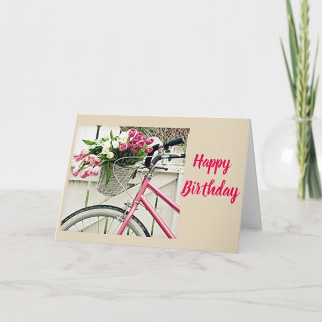 ****HAPPY BIRTHDAY**** BIKE IN SPRINGTIME CARD (Front)