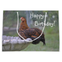 Happy Birthday Birdbath Chicken
