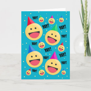 Happy Birthday Birth-YAY For Anyone Happy Emoji Holiday Card