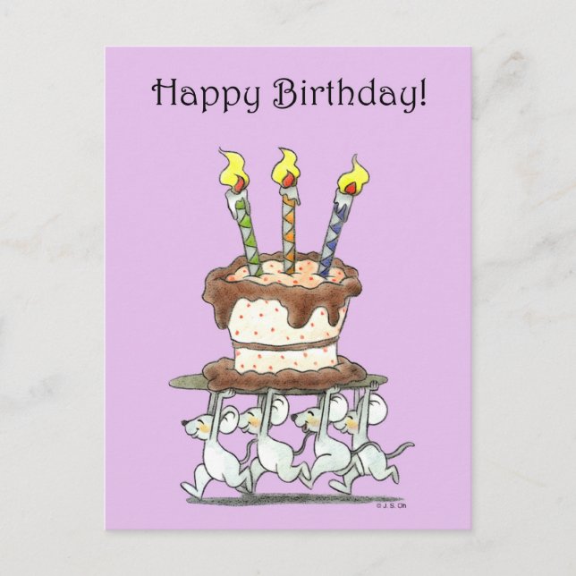 Happy Birthday! (birthday cake) Postcard (Front)