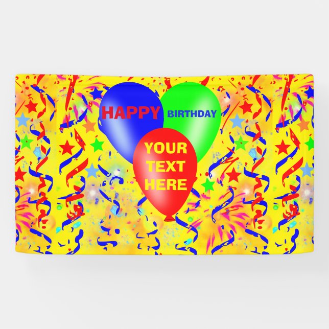 Happy birthday, birthday party banner (Horizontal)
