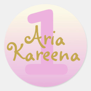 Happy Birthday  Birthday Stickers ombré pink beige