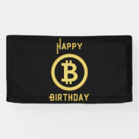 Happy Birthday Bitcoin Gold 1.6x3 Vinyl