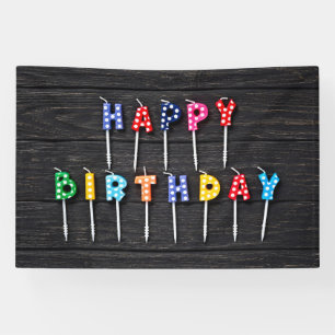 Happy Birthday Black Fence Background Party Banner