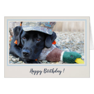 Happy Birthday Black Labrador Cute Duck Dog -