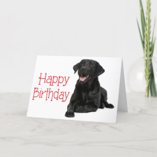 Happy Birthday Black Labrador Puppy Dog - Verse Card