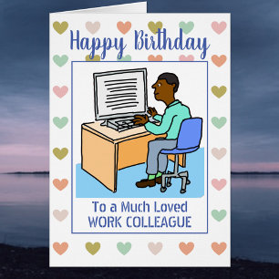 Happy Birthday Black Office Work Colleague