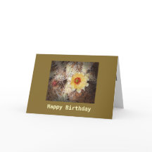 Happy Birthday Blooming Cactus Template Card