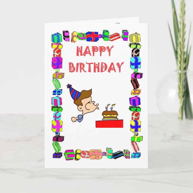 Happy Birthday _ blowing out the candles Card (Front)