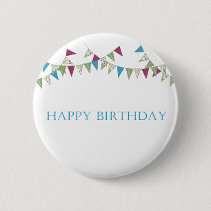 Happy Birthday - blue 6 Cm Round Badge