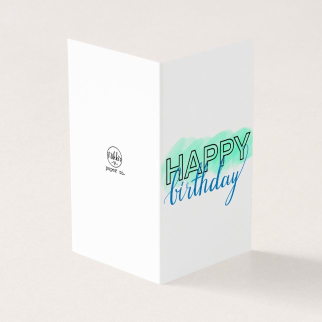Happy Birthday Blue and Green Folded Card Pack (Outside)