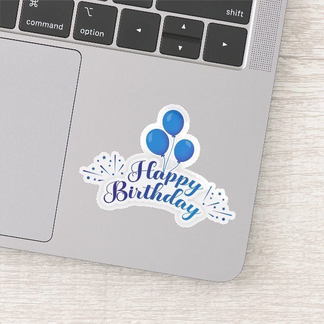 Happy birthday blue balloons sticker (Detail)