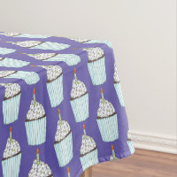 Happy Birthday Blue Cake Cupcake Candle Sprinkles