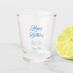 happy birthday blue cake heart name love pastel shot glass
