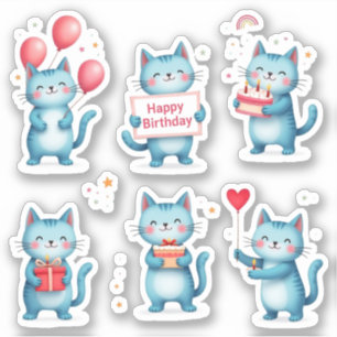Happy Birthday - Blue Cats - Cake Balloons Gifts -
