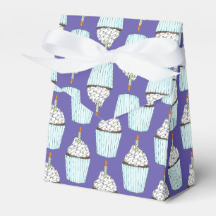 Happy Birthday Blue Cupcake Sprinkles Frosting Favour Box
