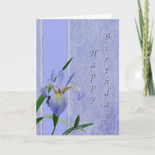 Happy Birthday Blue Flag - Wild Iris Card