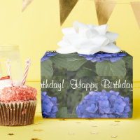 Happy Birthday Blue Hydrangea Flowers