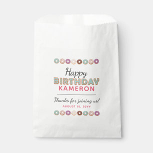 HAPPY BIRTHDAY Blue Iced Doughnuts Custom Name Par Favour Bag