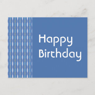 Happy Birthday blue pattern Postcard