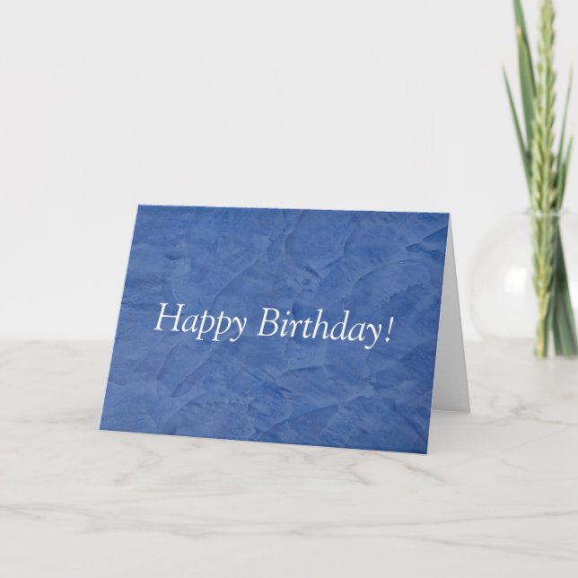Happy Birthday Blue Plaster Card (Front)