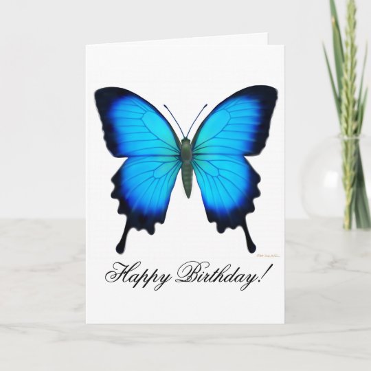 happy birthday blue ulysses butterfly card