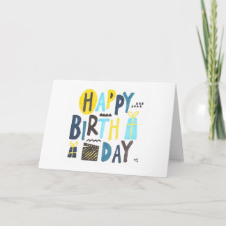 Happy Birthday Blues & Yellows Card