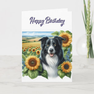 Happy Birthday Border Collie  Card