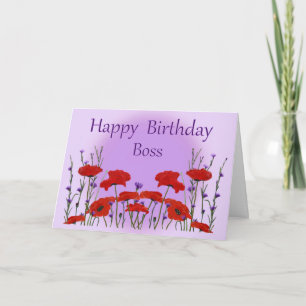 Happy Birthday Boss from Group with Poppies Card