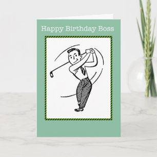 Happy Birthday Boss Gentleman Golfer Card