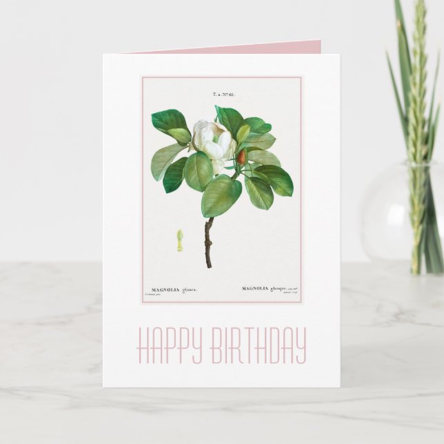 HAPPY BIRTHDAY BOTANICAL "MAGNOLIA" CARD (Front)