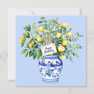 Happy birthday & bouquet of flowers Greeting card