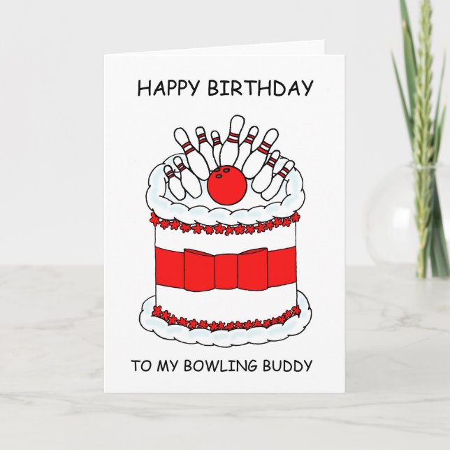 Happy Birthday Bowling Buddy Card (Front)