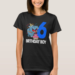 Happy Birthday Boy 6  Women Hippopotamus Party 1 T-Shirt