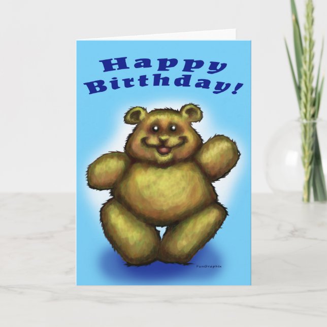Happy Birthday Boy Bear Card (Front)