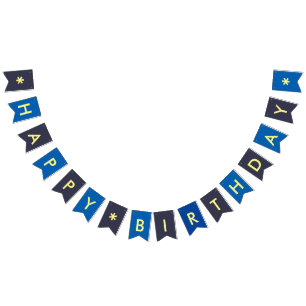 Happy Birthday Boy Celebration any Colour any Text Bunting