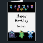 Happy Birthday Boy Girl Fun Monster Cartoons<br><div class="desc">Wish an awesome boy or girl who loves Fun Cute Monsters a Happy Birthday</div>